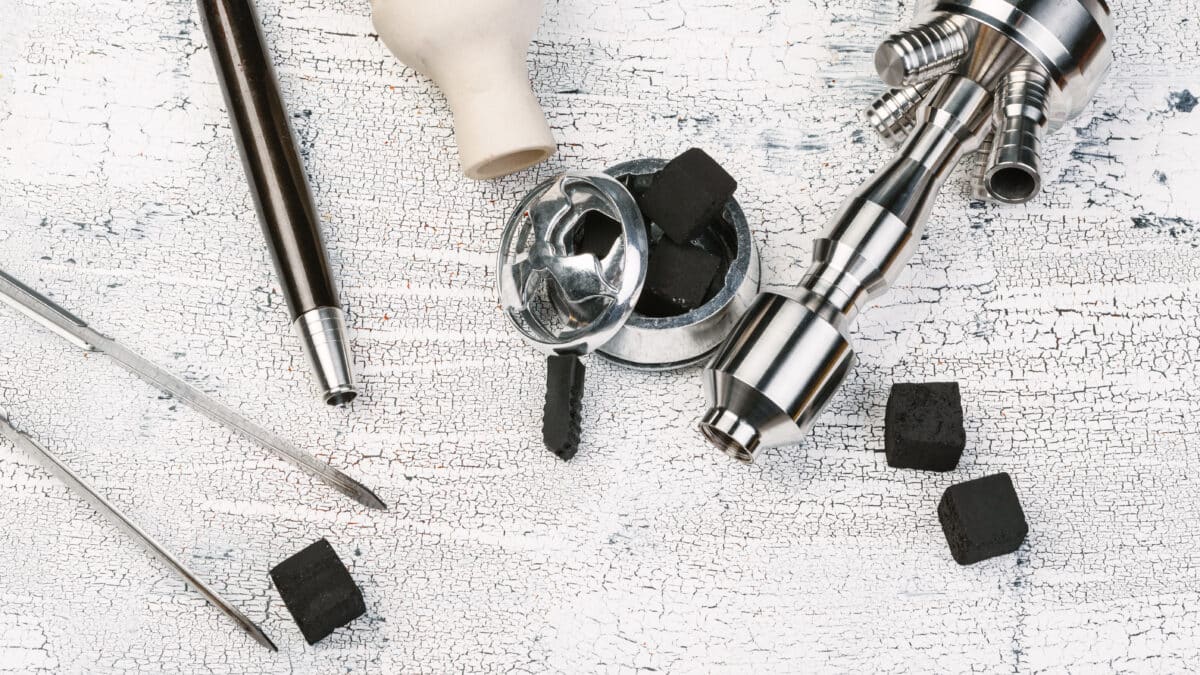 Hookah parts, smoking hookah concept.