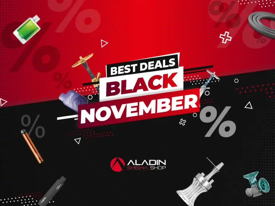 black november angebote im aladin shisha shop exklusive black friday schnaeppchen fuer shisha und vape enthusiasten!